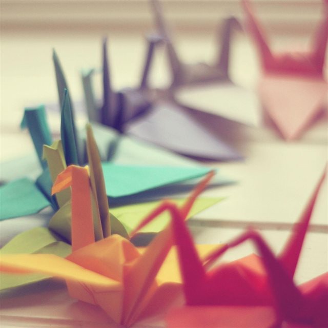 Hopeful origami shapes blur ipad wallpapers free download