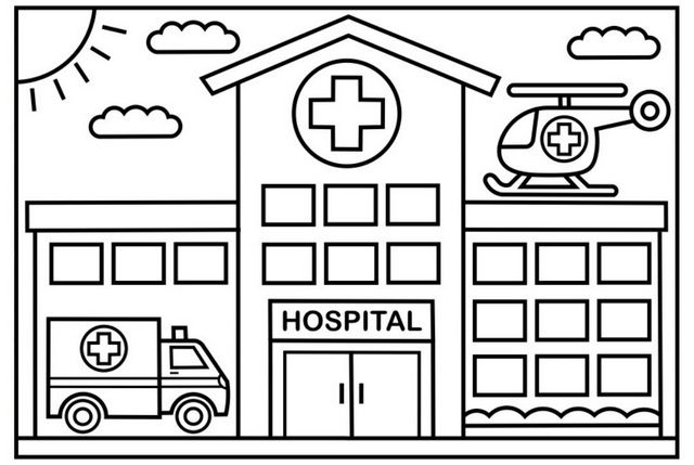 Well designed hospital coloring page preschool coloring pages coloring pages coloring pages for kids
