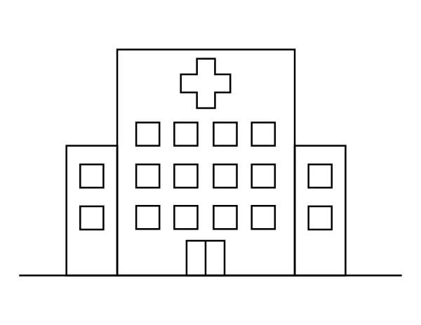 Printable simple hospital coloring page