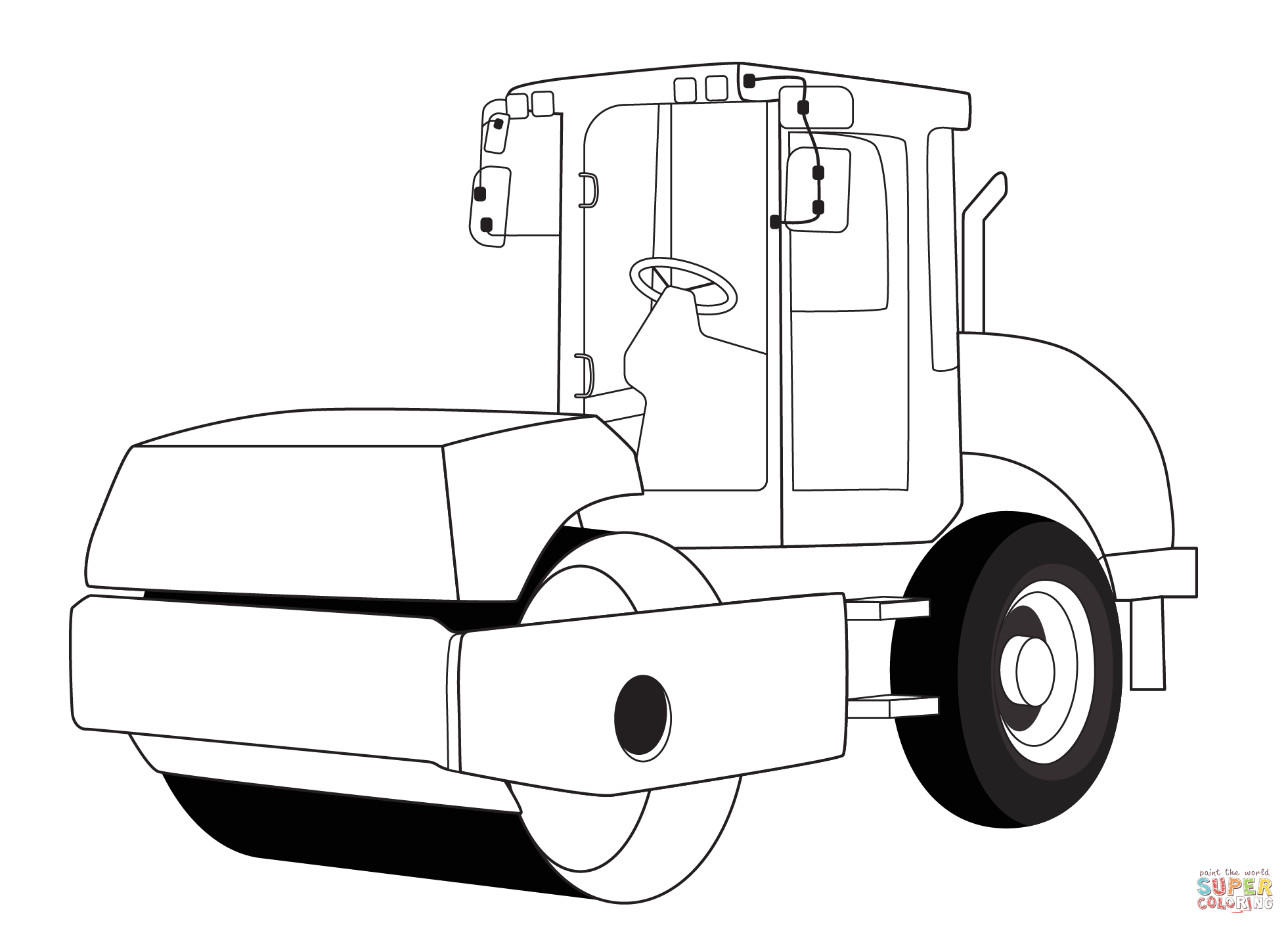 Road roller coloring page free printable coloring pages