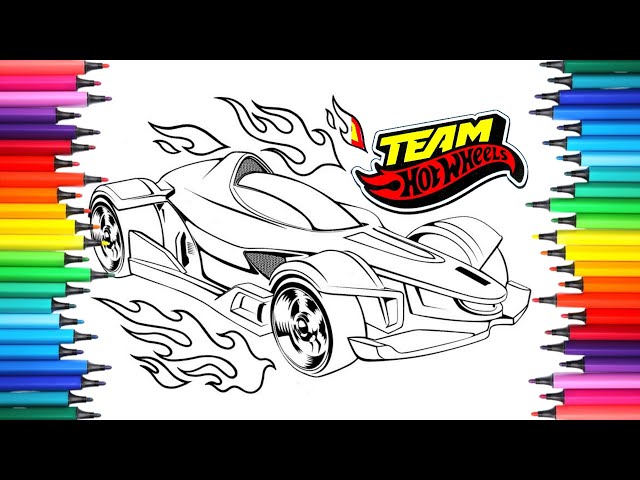 Coloring team hot wheels coloring page coloring for kids