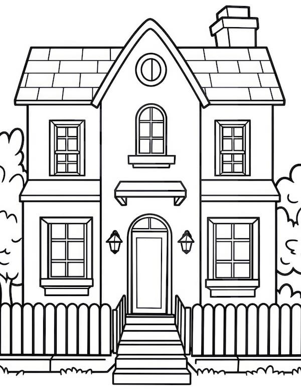 House coloring pages for adults and kids