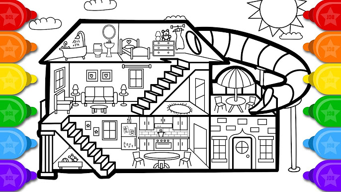 Glitter house room drawing and coloring pages learn drawing learn coloring learn colors learn art ideas for kids