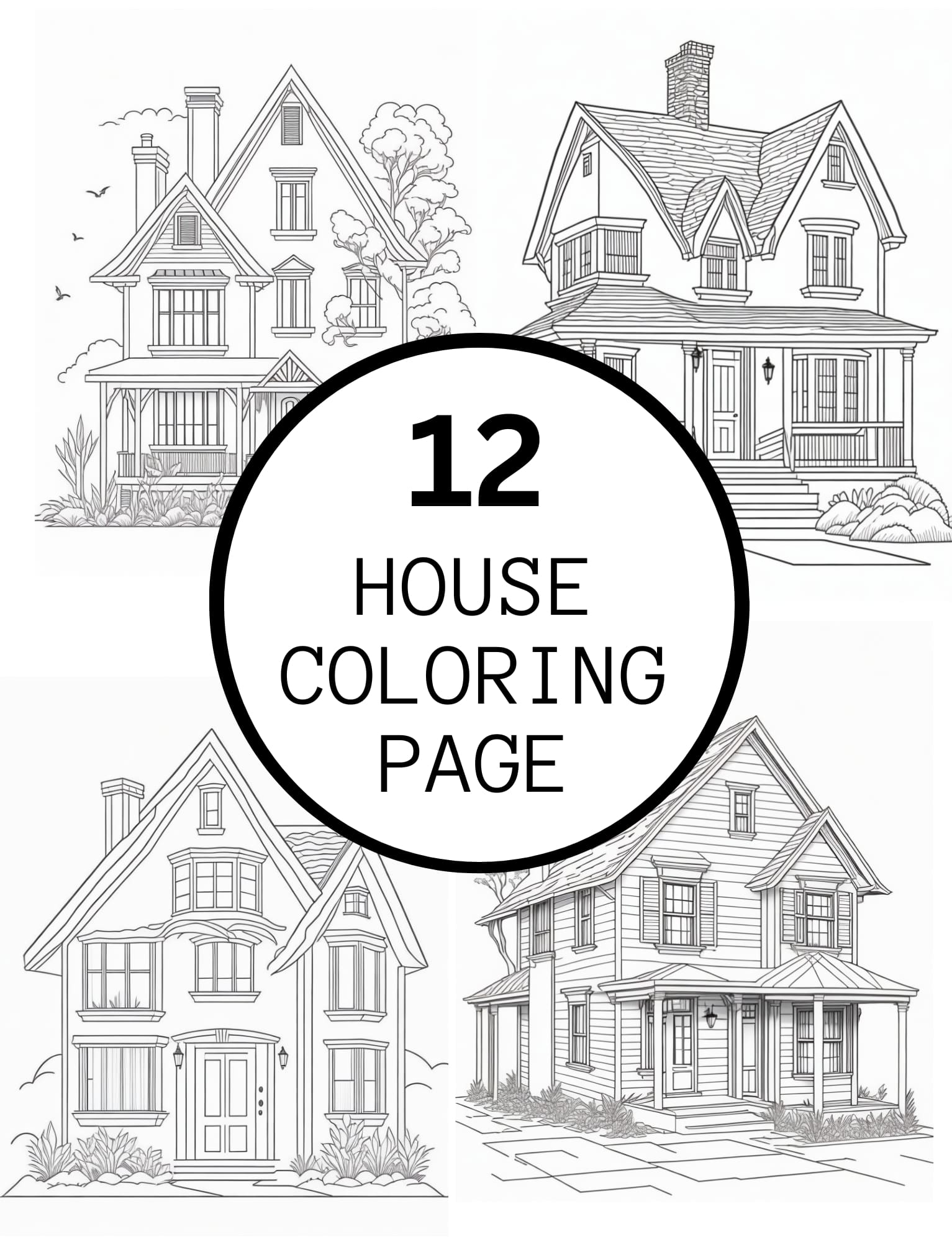 Realistic house coloring pages for kids and adults made by teachers