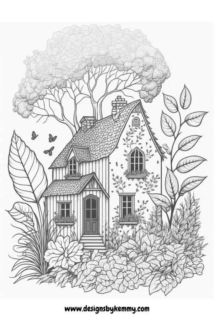 Magical house coloring pages