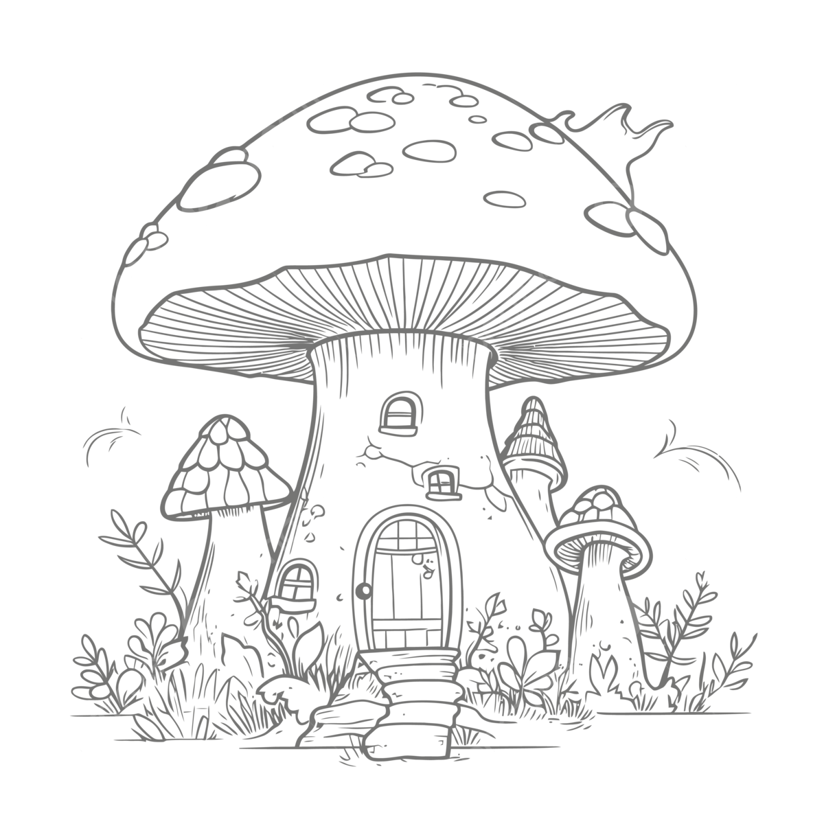Mushroom house drawing png transparent images free download vector files