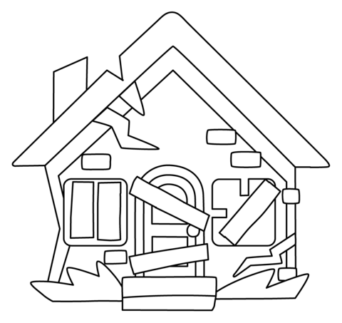 Derelict house emoji coloring page free printable coloring pages
