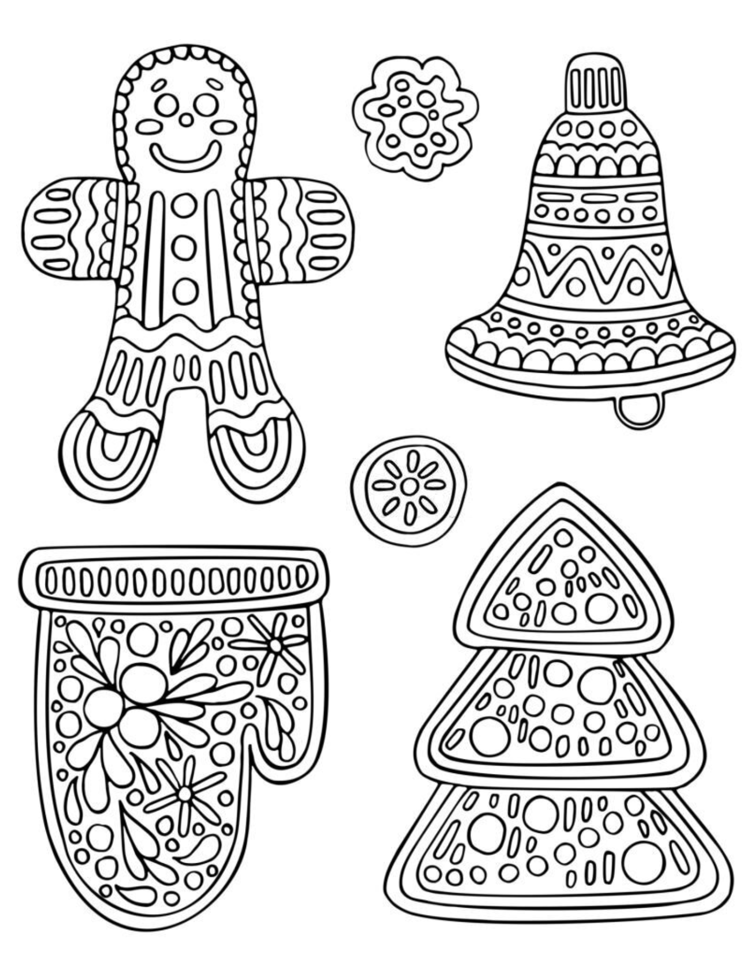 Christmas gingerbread vector coloring pages winter newyear doodle mandala made by teachers