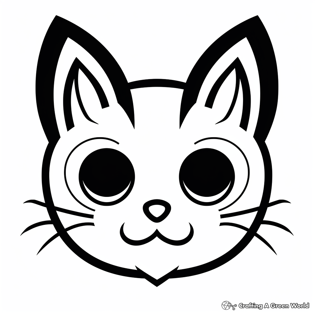 Cat head coloring pages