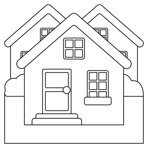 Houses emoji coloring page free printable coloring pages