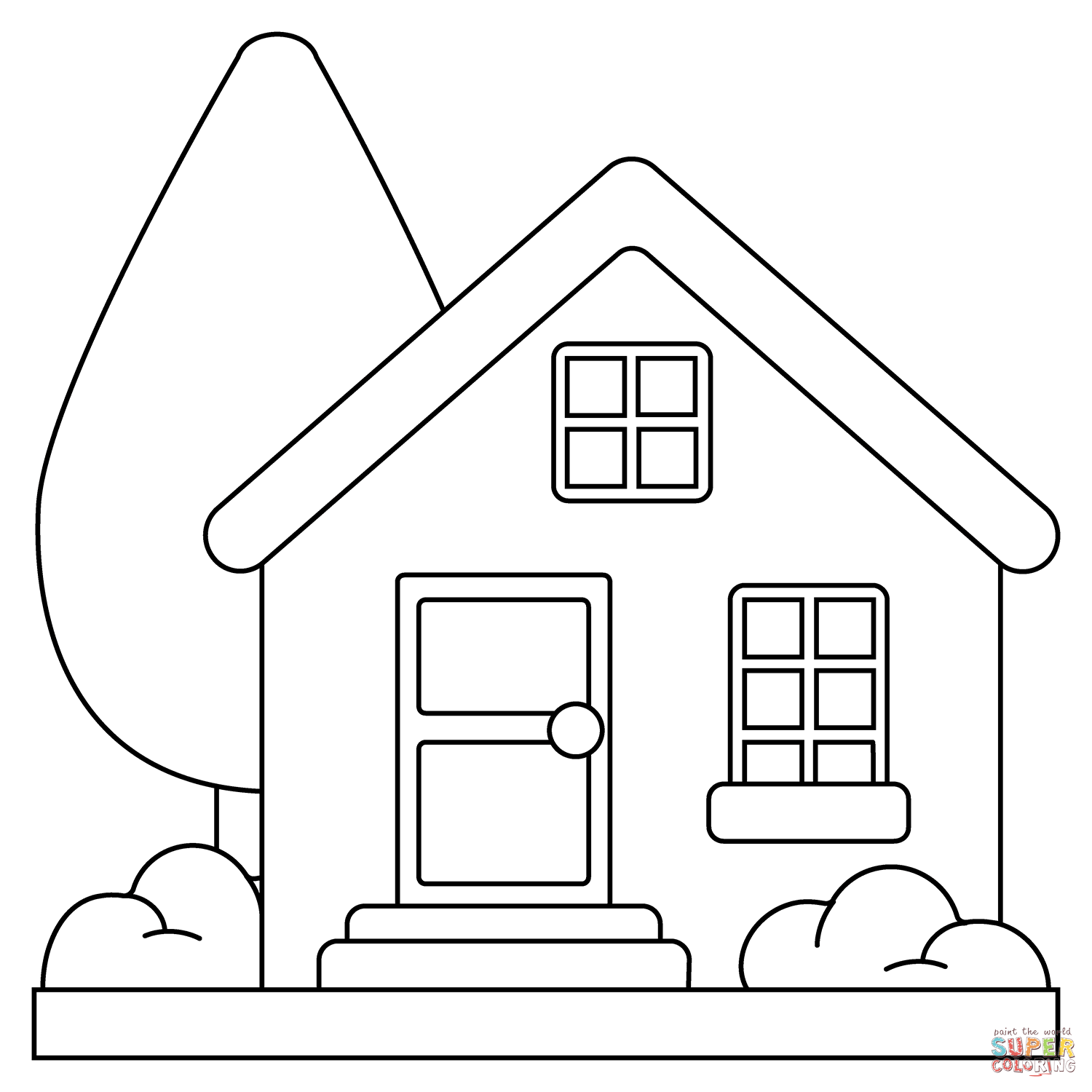 House with garden emoji coloring page free printable coloring pages