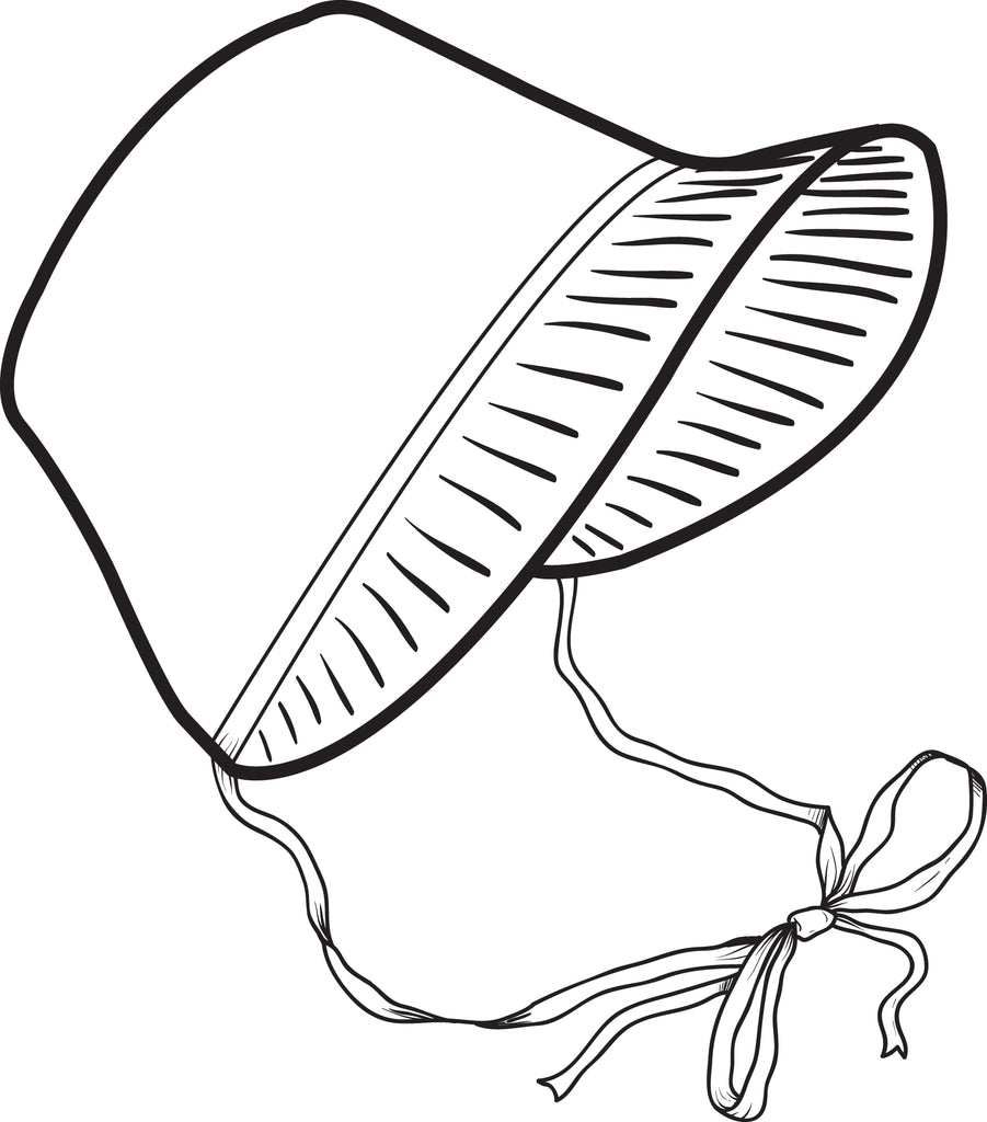 Printable pilgrim bonnet coloring page for kids â