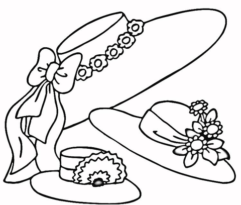 Easter hats coloring page free printable coloring pages