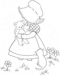 Bonnet girls coloring pages sketch coloring page embroidery patterns embroidery patterns vintage applique quilts
