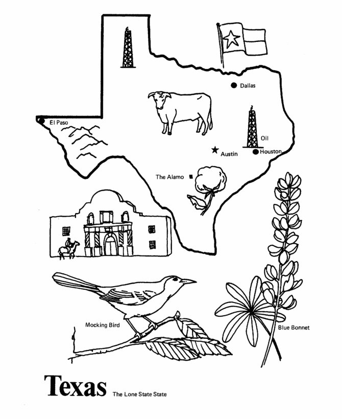 Texas coloring pages printable for free download