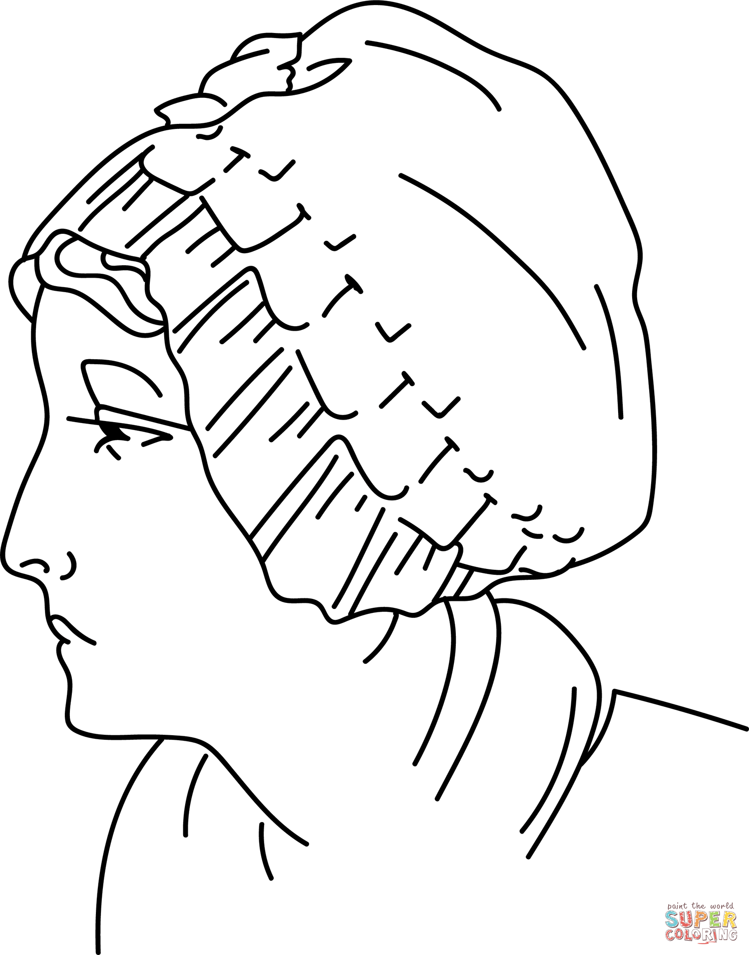 White bonnet coloring page free printable coloring pages