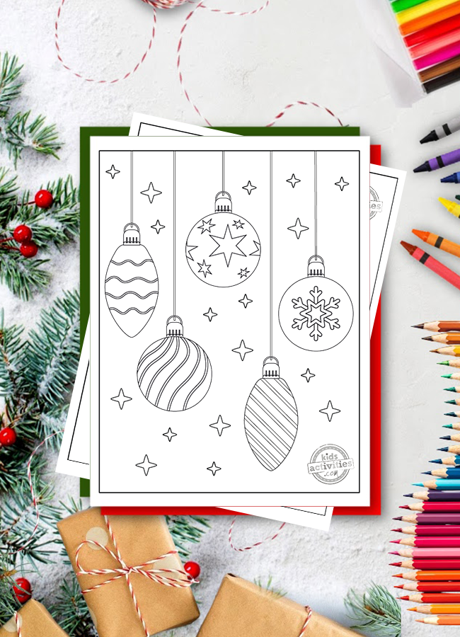 Free christmas printables christmas ornaments coloring pages