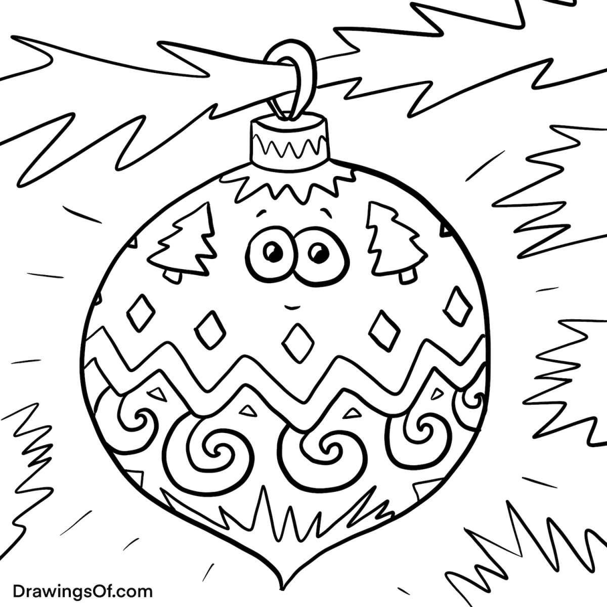 Ornament drawing easy line