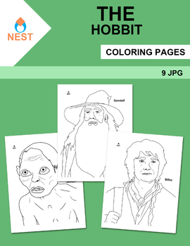 The hobbit novel coloring pages illustrations by elvia montemayor