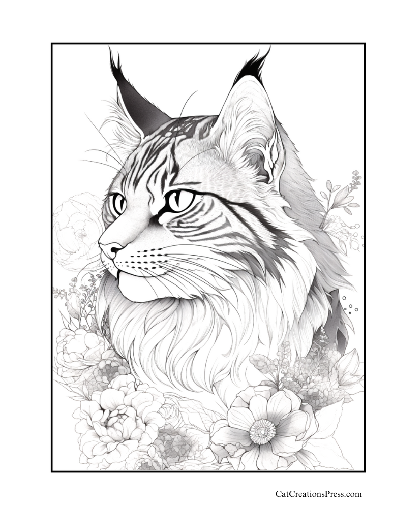Maine coon cat coloring pages