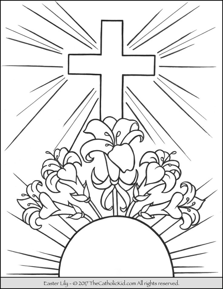 Easter lily coloring page cross coloring page easter coloring pages rose coloring pages