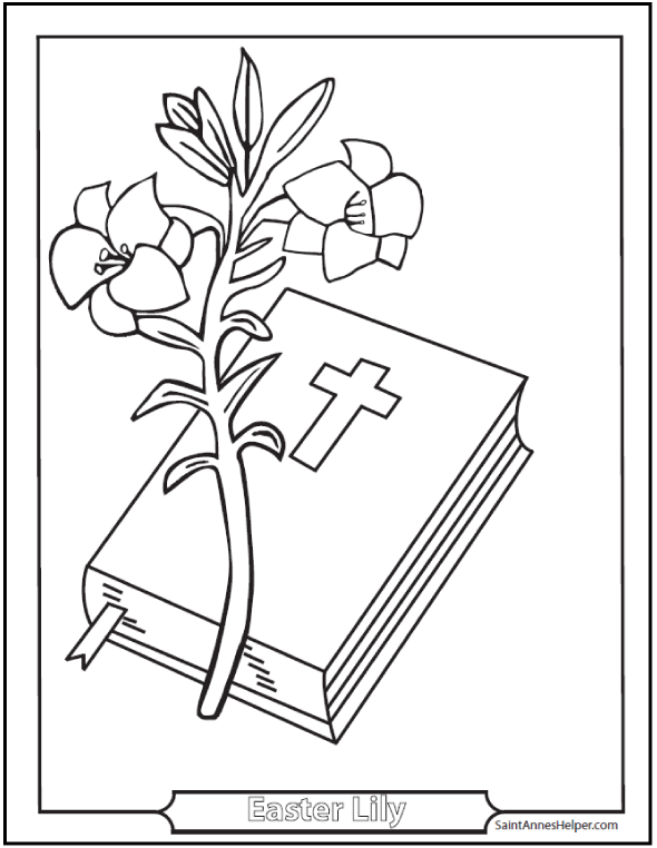 Easter lily coloring page and bible â printable easter coloring pages