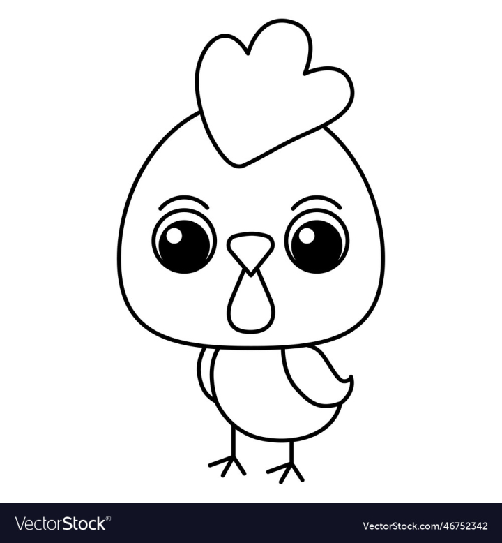 Free chicken cartoon coloring page for kids