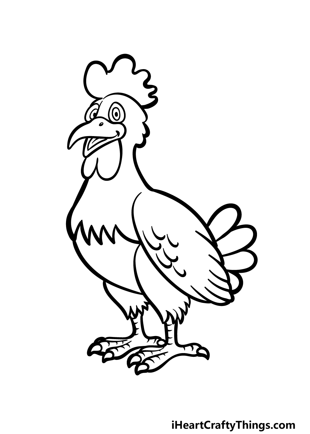 Cartoon chicken drawing