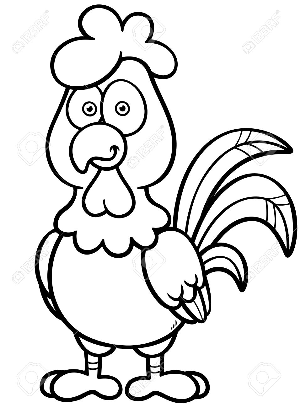 Vector illustration of cartoon chicken