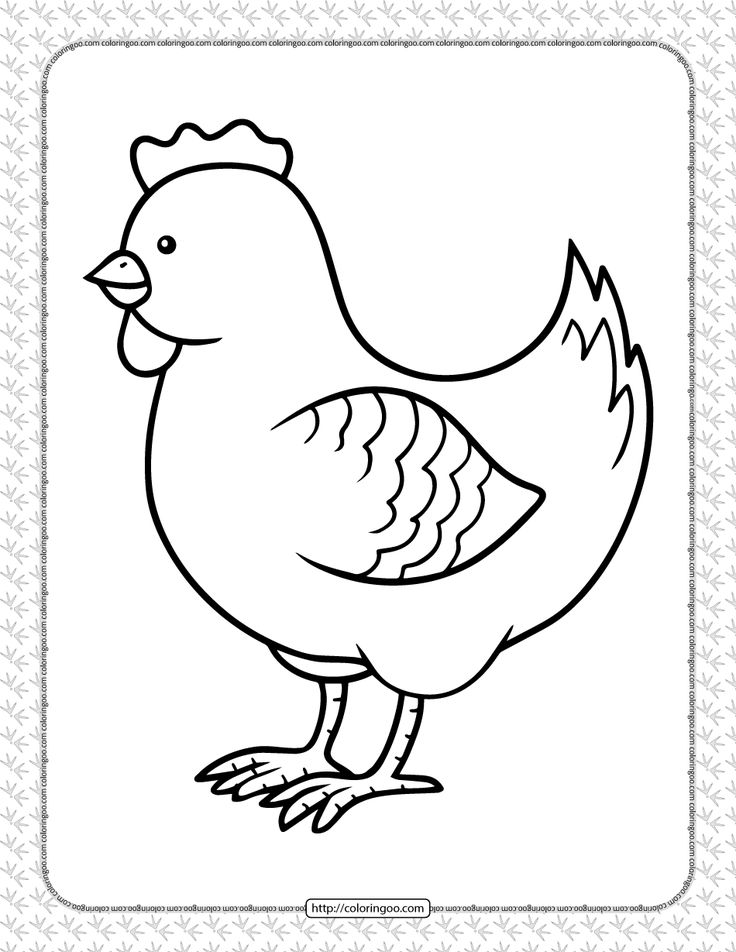 Printable cartoon chicken coloring book chicken coloring chicken coloring pages bird coloring pages