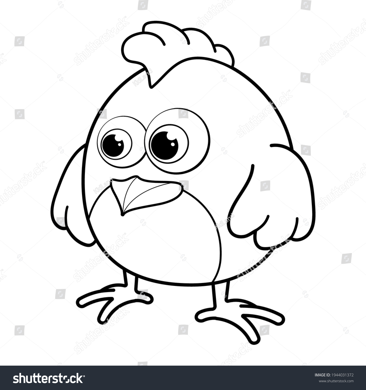 Colorless cartoon chicken coloring pages template stock vector royalty free