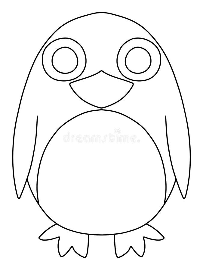 Chubby penguin coloring page for kids stock vector illustration stock vector