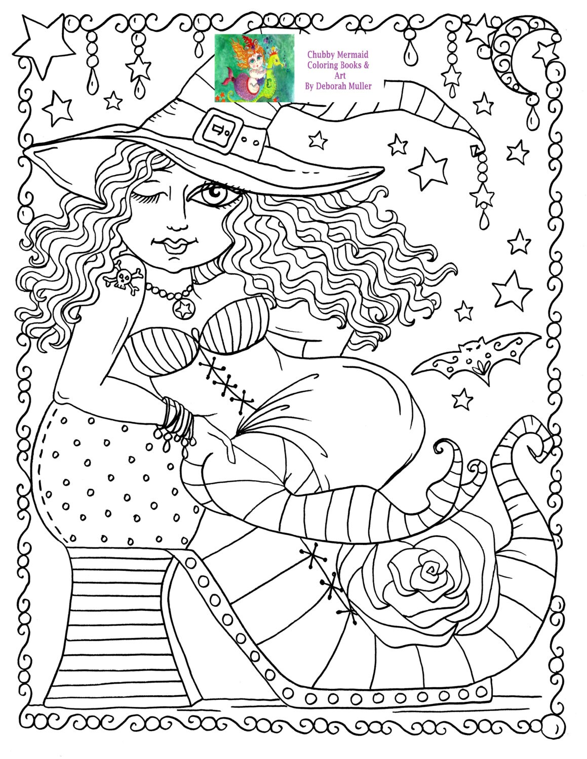 Instant download sexy shoe witch chubby cute halloween fun coloring pagedigitaldigistampfalladult coloring