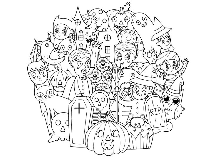 Halloween costume coloring pages