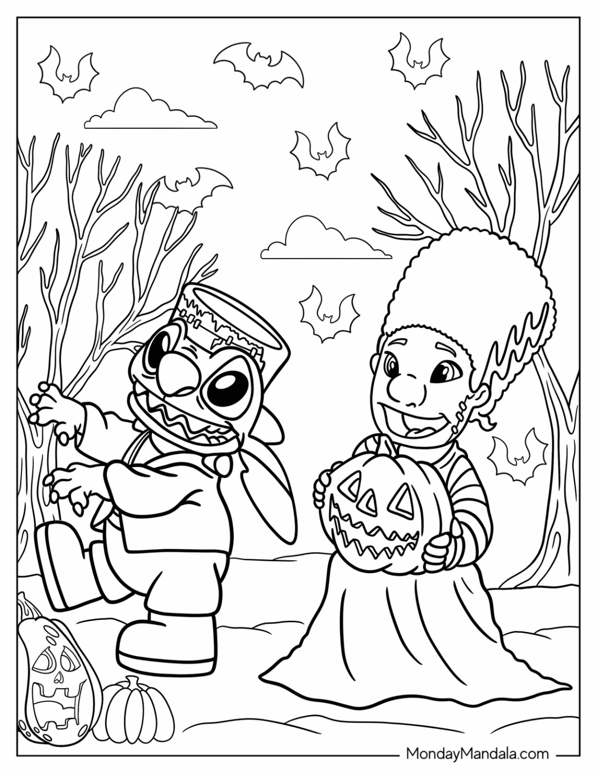 Disney halloween coloring pages free pdf printables