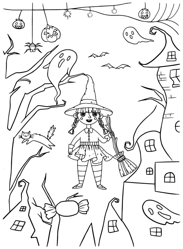 Halloween costume coloring pages