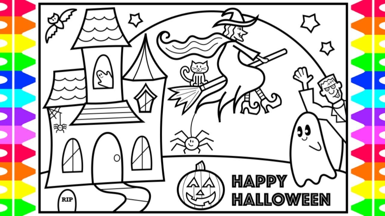 Happy halloween ðð how to draw halloween characters for kids ð halloween coloring pages for kids