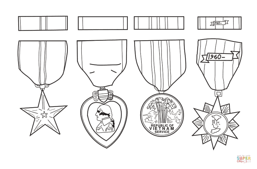 Us army medals coloring page free printable coloring pages