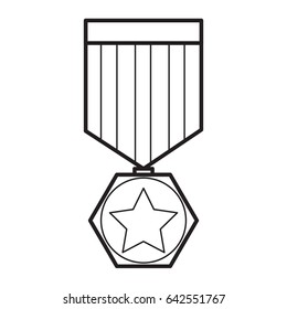 Medal honor icon outline stock vector royalty free