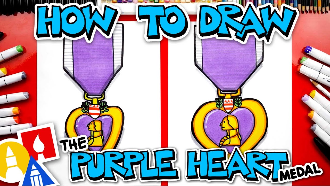 How to draw the purple heart edal