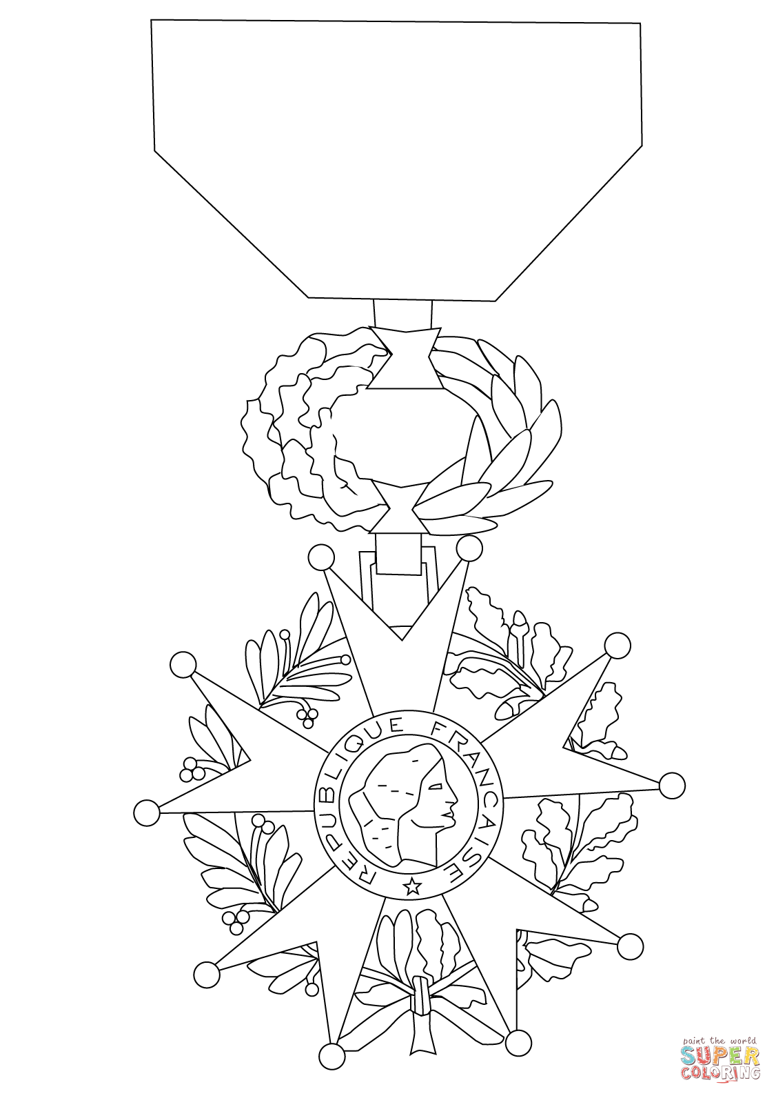 Medal of the legion of honor coloring page free printable coloring pages