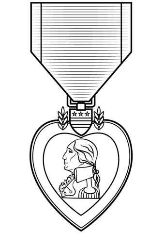 Purple heart medal coloring page free printable coloring pages