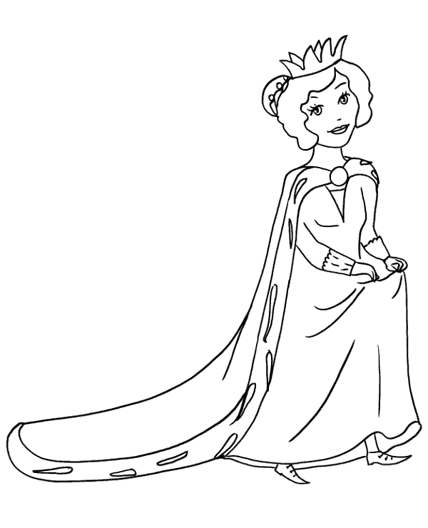 Queen simple coloring page for preescholers