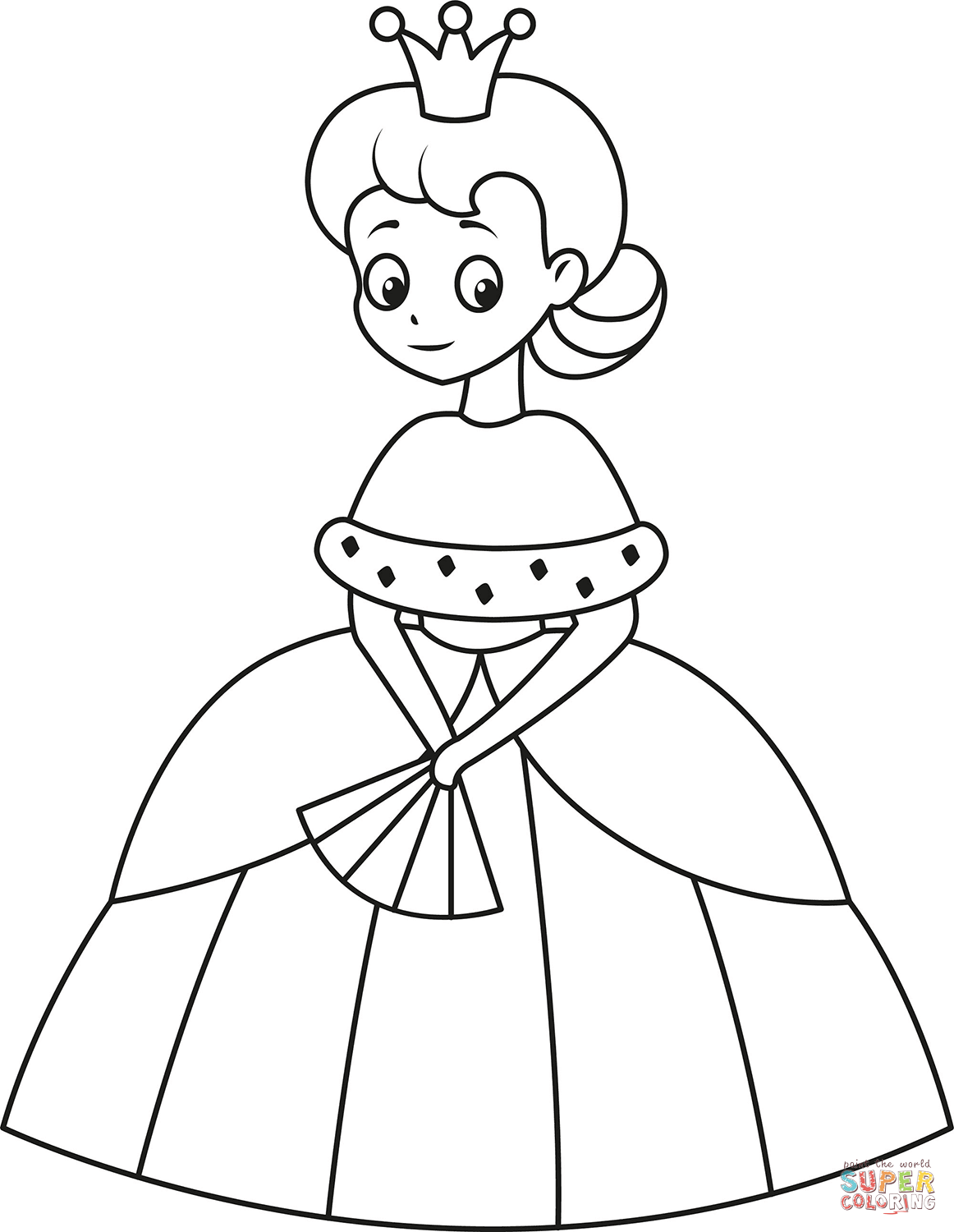 Cartoon queen coloring page free printable coloring pages