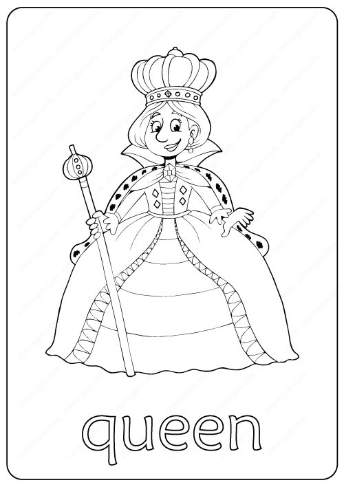Printable queen coloring page â book pdf coloring pages coloring books witch coloring pages