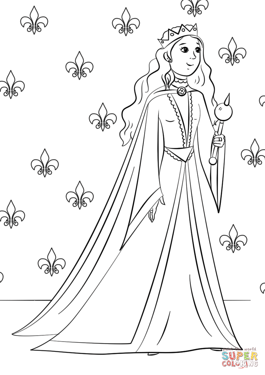 Gorgeous queen coloring page free printable coloring pages