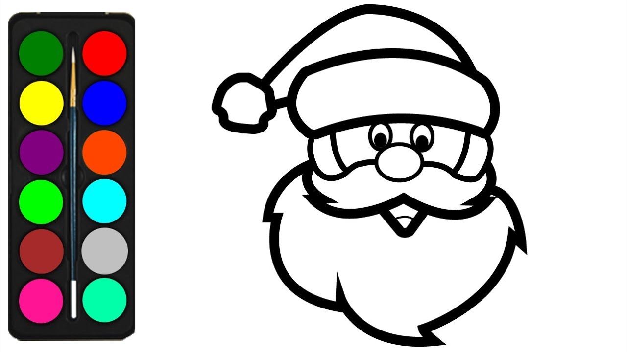 Santa claus face coloring pages for kids