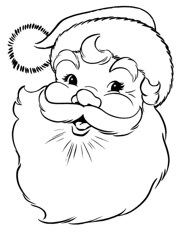 Santas face coloring page
