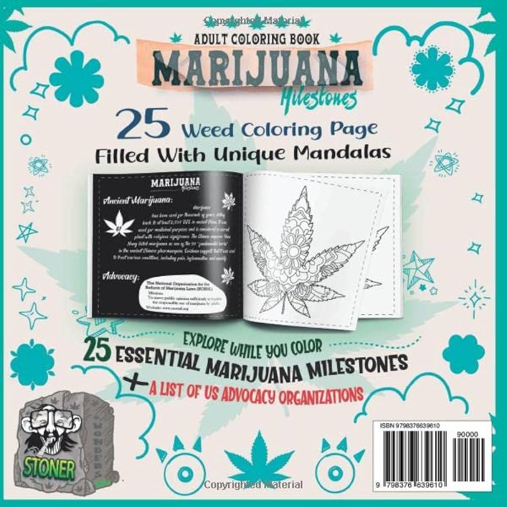 Weed drawings beautiful weed leaf drawing adult coloring book with easy mandala art plus essential marijuana milestones and advocacy a gift for the cannabis munity stoner colouring books fans press