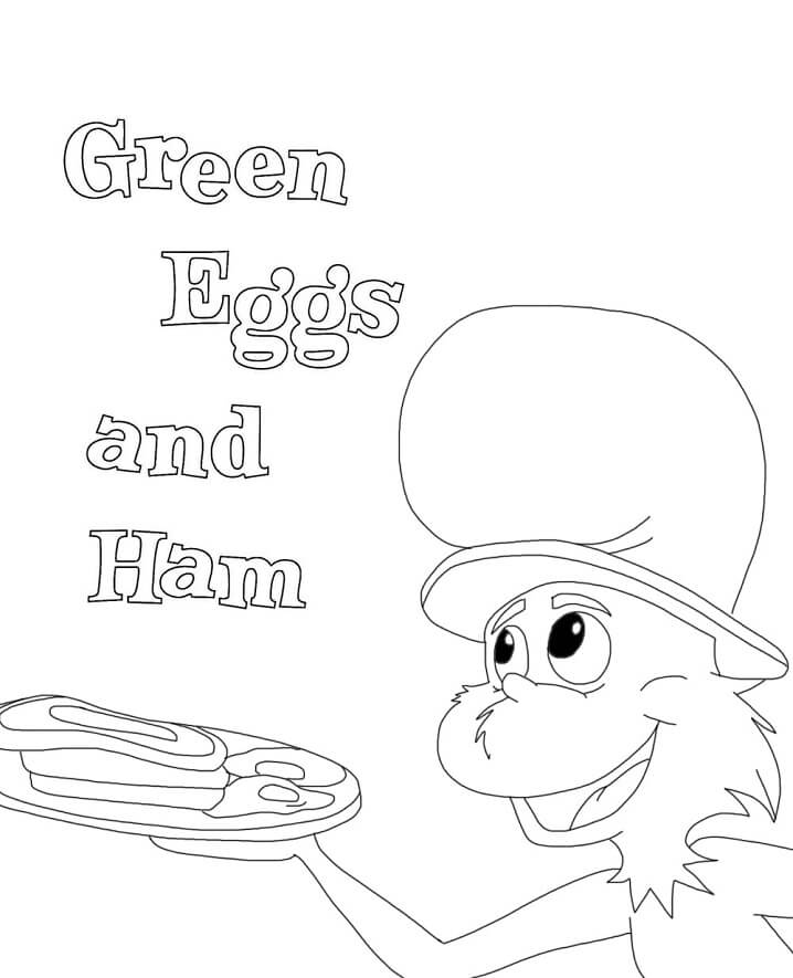Huevos verdes y jamãn libro para colorear para imprimir y en lãnea